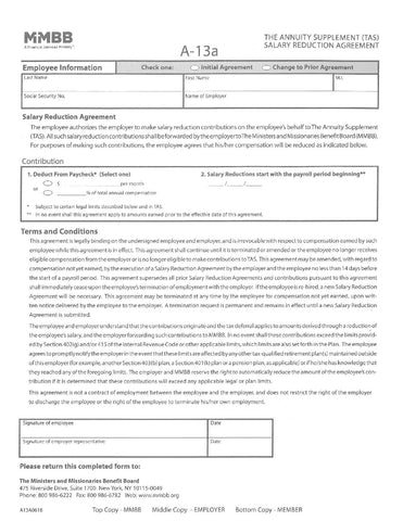 A-13a TAS Salary Reduction Agreement