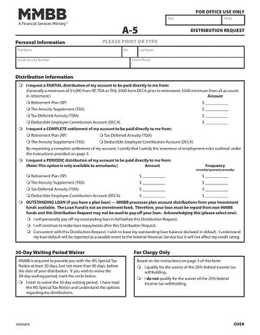 A-5 Distribution Request (Print on demand)