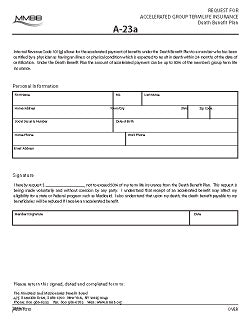 A-23a Request For Accelerated Group Term Life Insurance Death Benefit Plan (Print on demand)