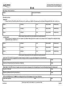 B-6 Designation of Beneficiary Death Benefit in Retirement ( Print on demand)