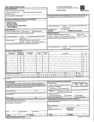 PremierHealth Group Dental Claim Form (Print on demand)